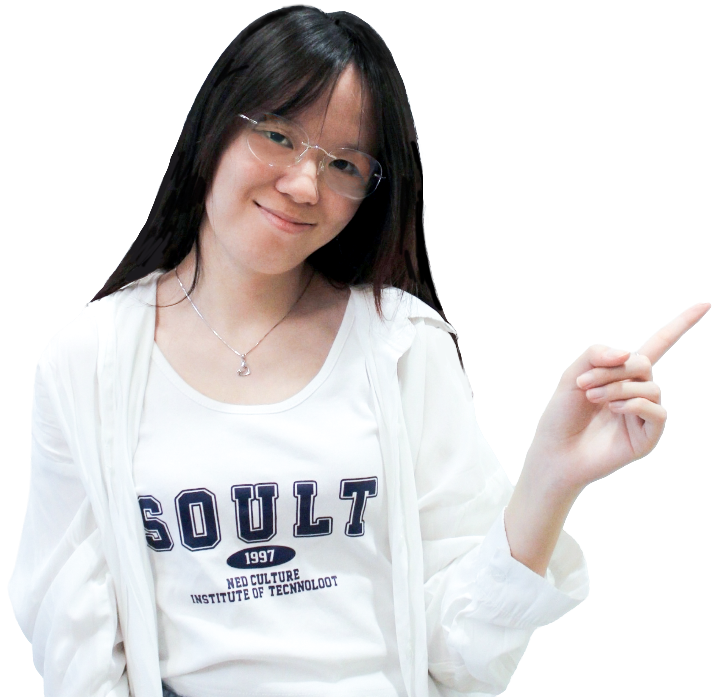 Model pointing to About Us text